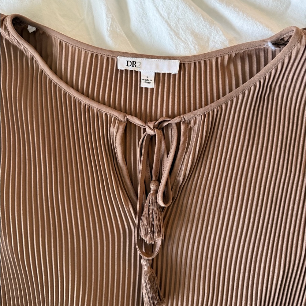 DR2 Pleated Tan Blouse